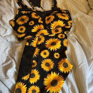 POP FIT Sunflower Print Activewear Set